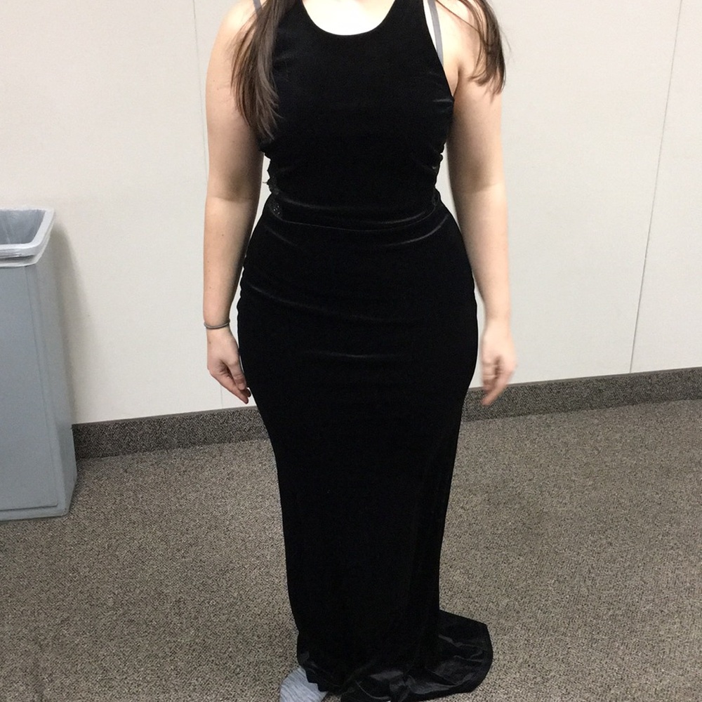SOLD Black Velvet Formal Dress